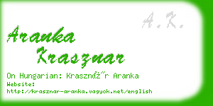 aranka krasznar business card